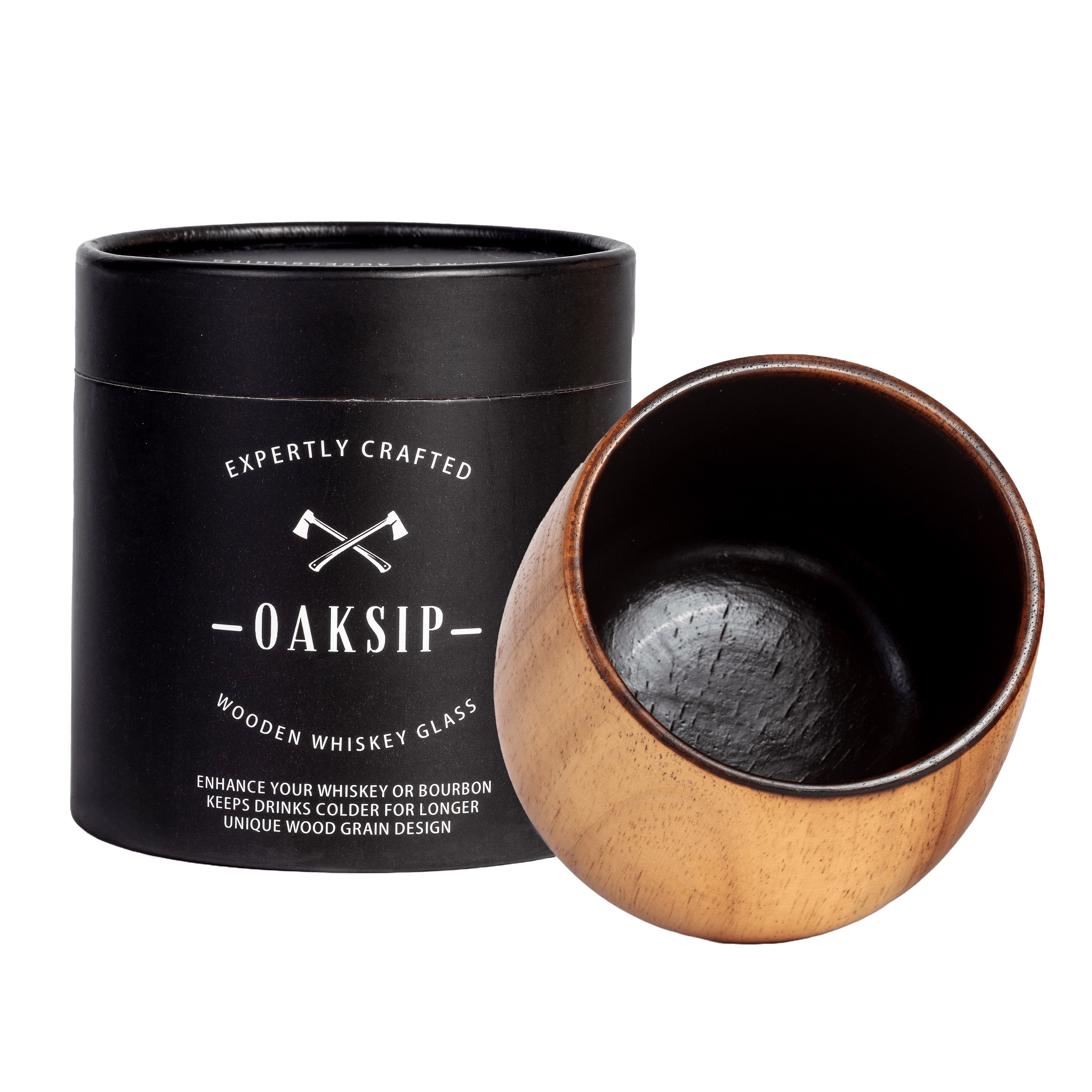 Oaksip Wooden Whiskey & Bourbon Glass (Charred)