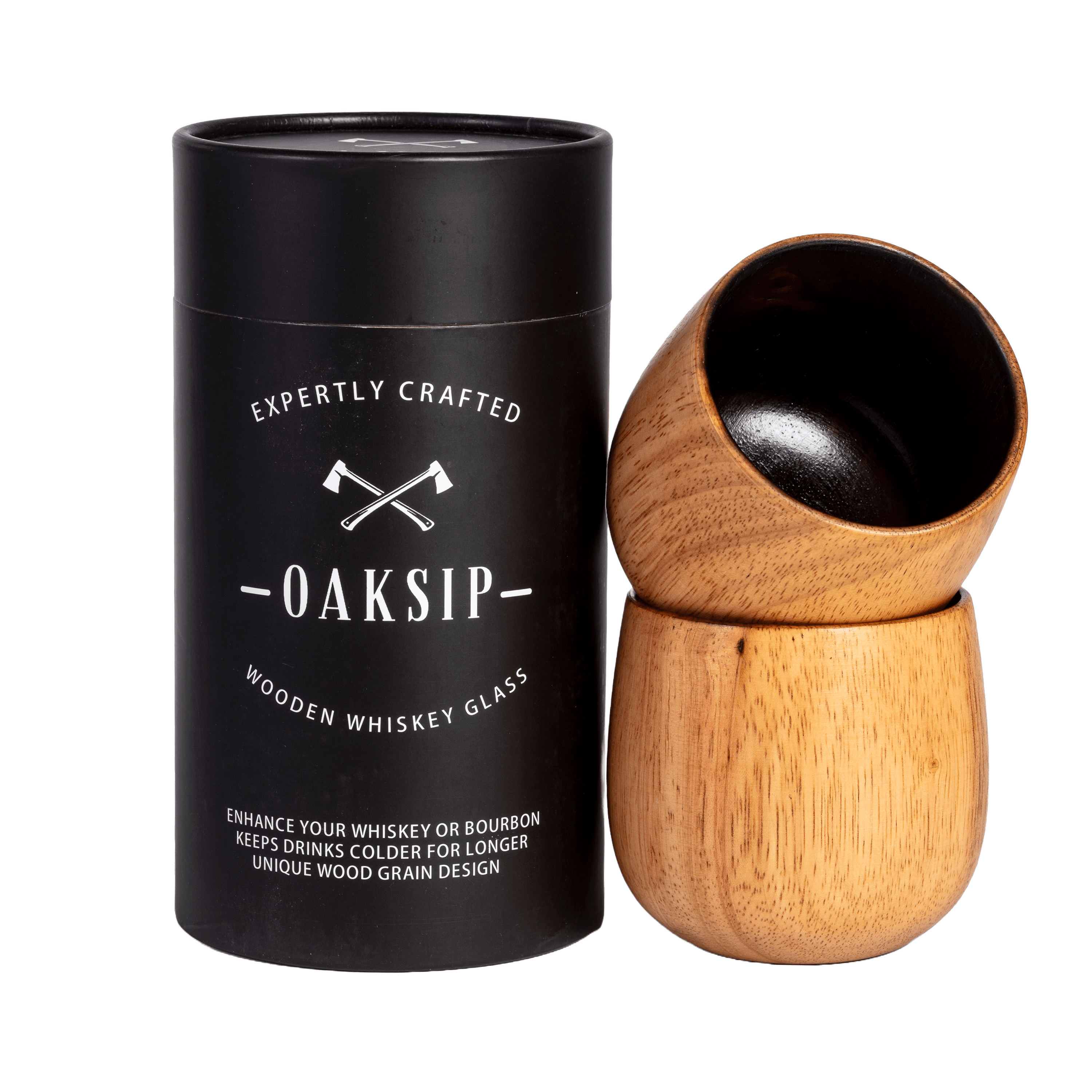 Oaksip Wooden Whiskey & Bourbon Glass (Charred)