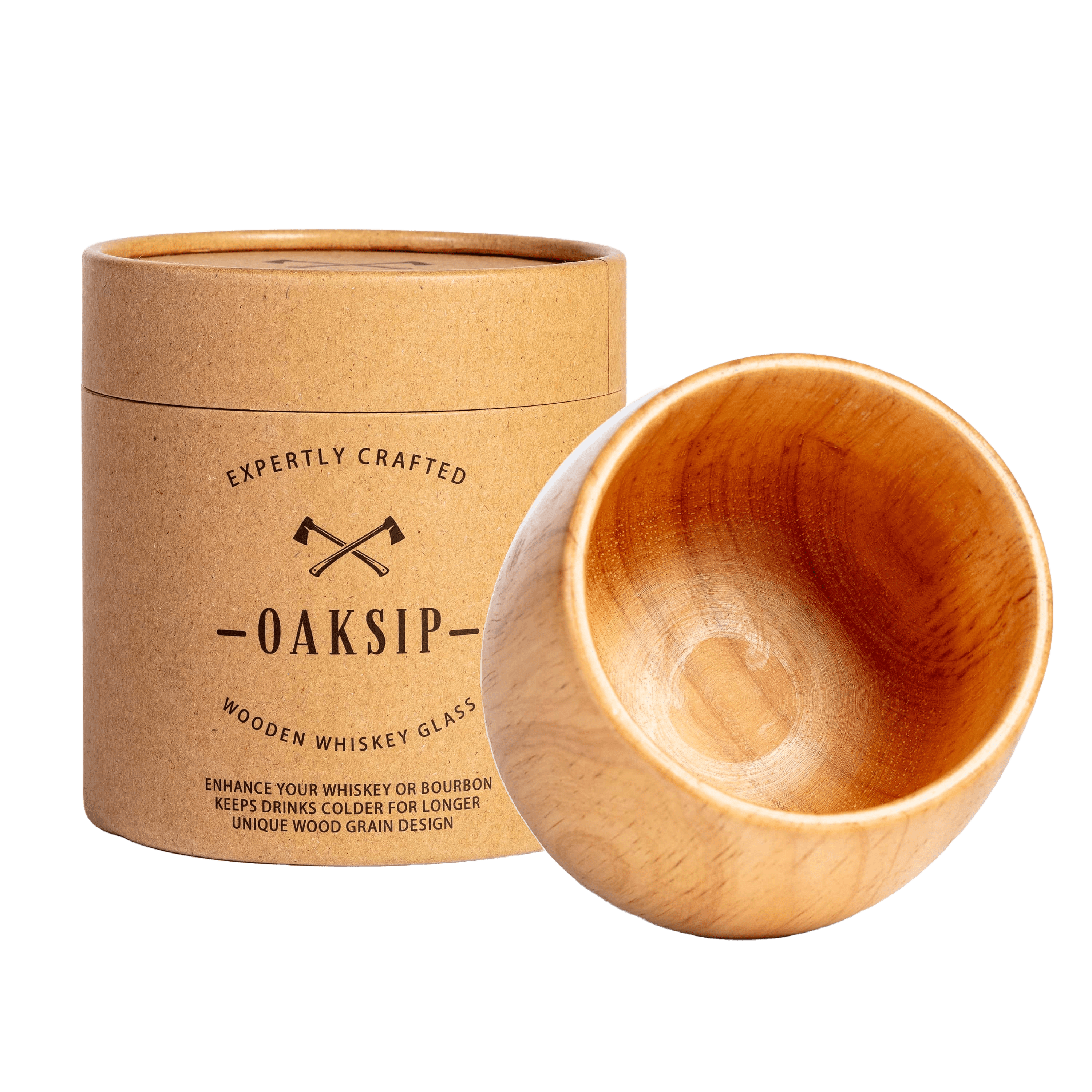 Oaksip Wooden Whiskey & Bourbon Glass (Uncharred)
