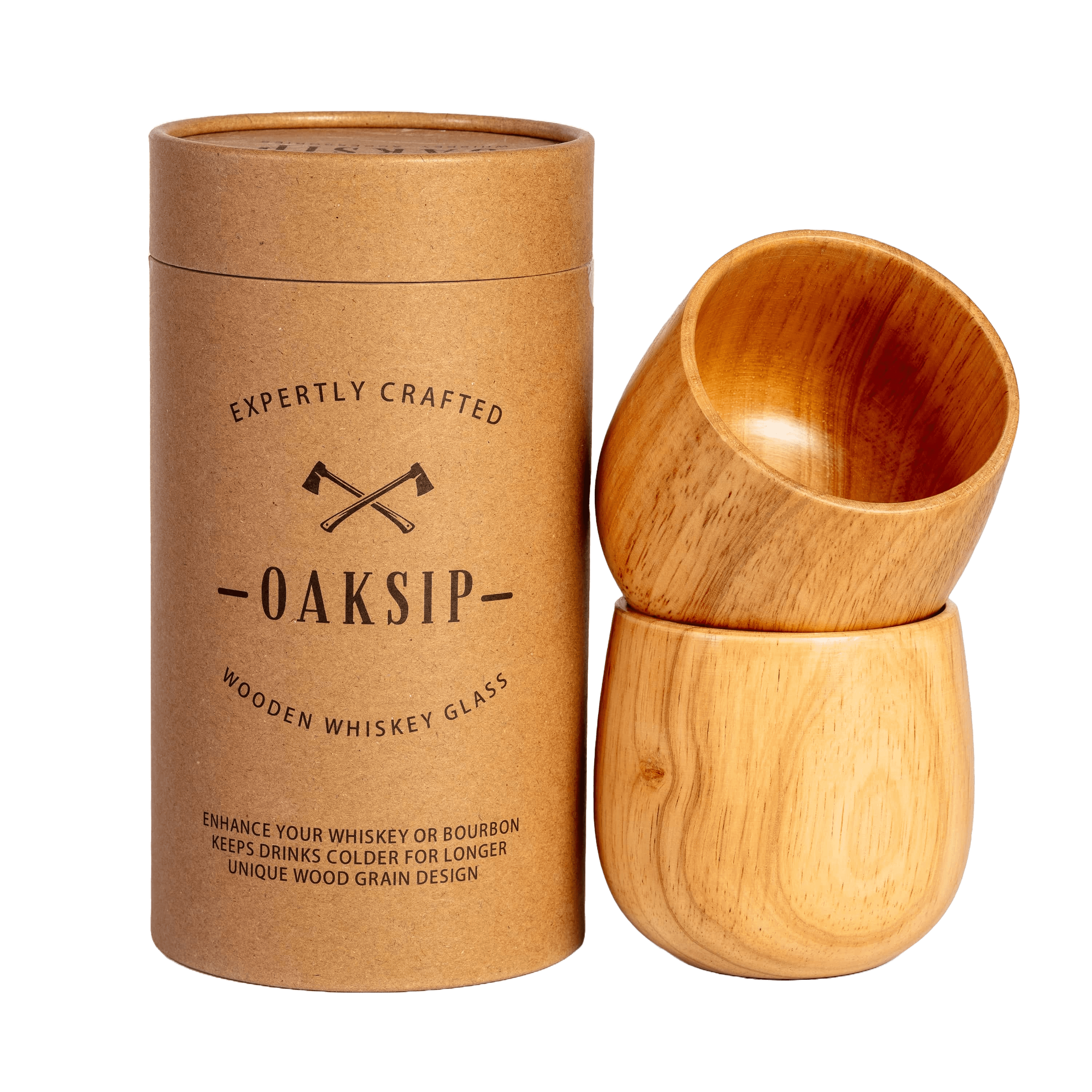 Oaksip Wooden Whiskey & Bourbon Glass (Uncharred)